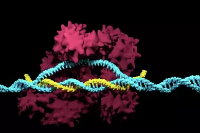 3D render of the CRISPR-Cas9 genome editing system