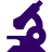 Purple icon of a microscope