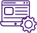 Purple icon of a laptop and a gear