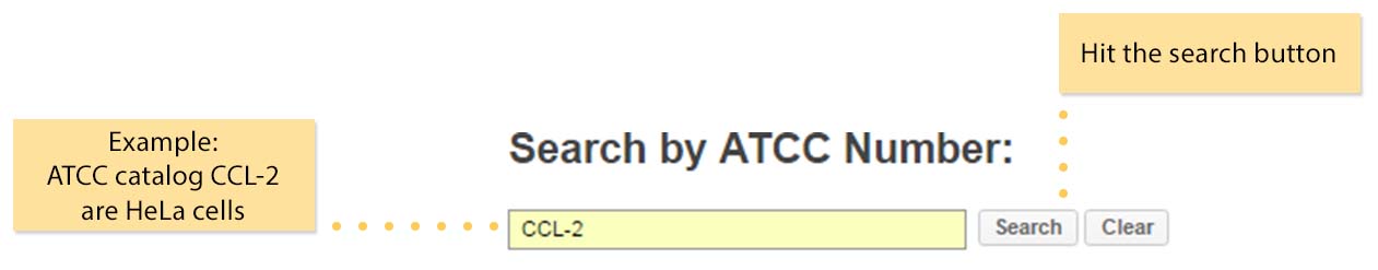 str search by atcc number