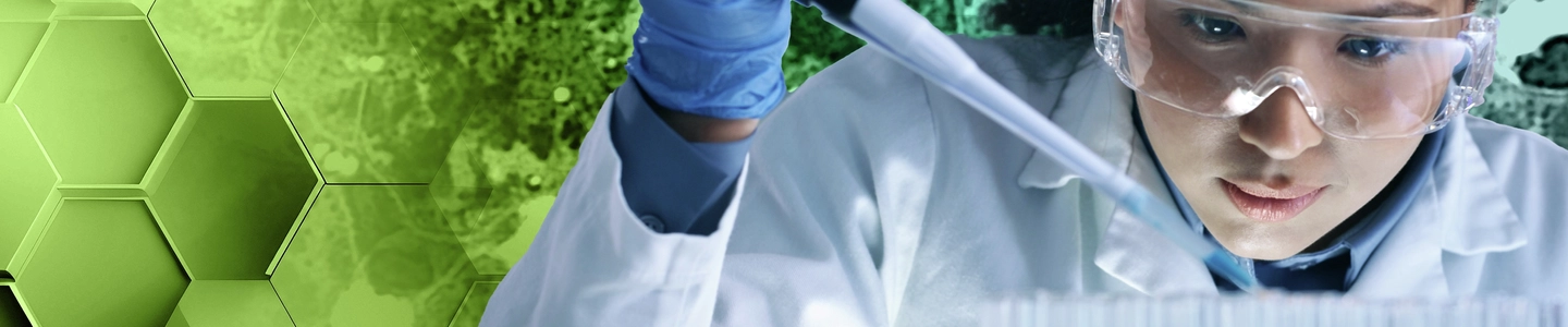 Female scientist conducting an experiment lab.
