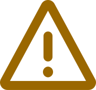 Triangular warning icon with an exclamation mark.