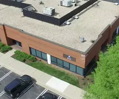 Aerial view of ATCC Gaithersburg, Maryland, biorepository building and parking lot.