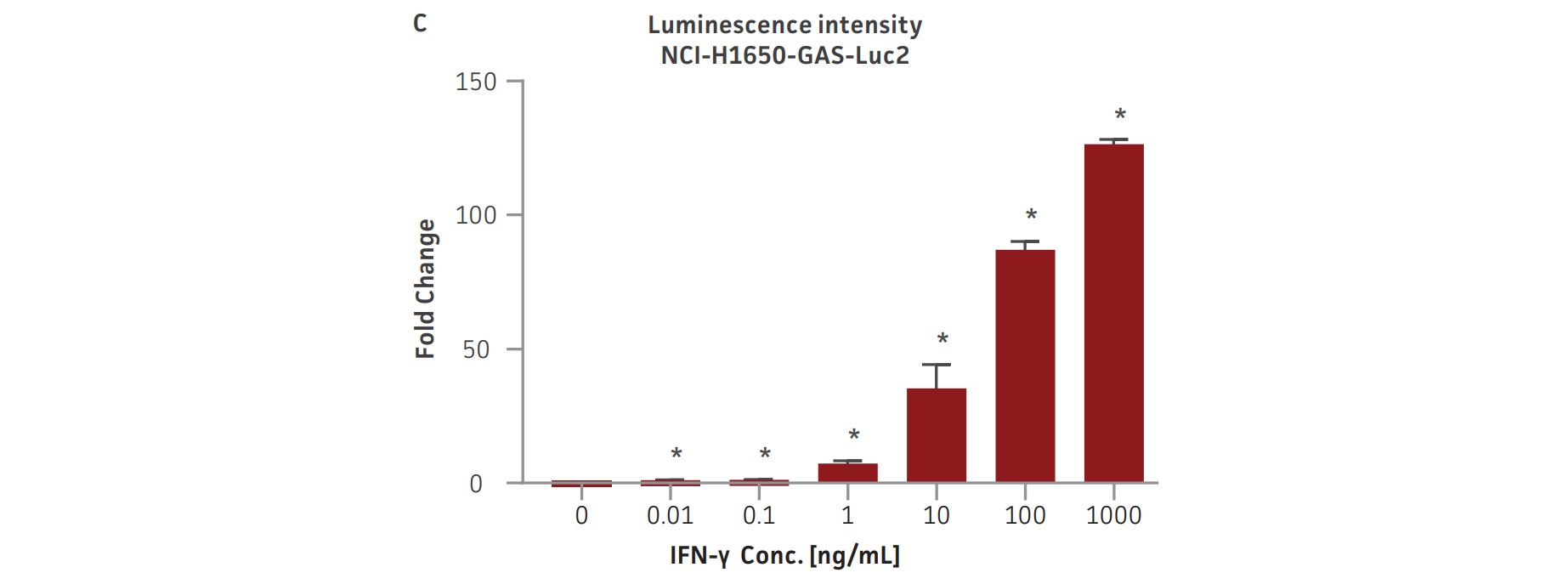 Evaluation of GAS-Luc2 cell lines via IFN-γ stimulation