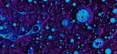 General scientific image of blue cells